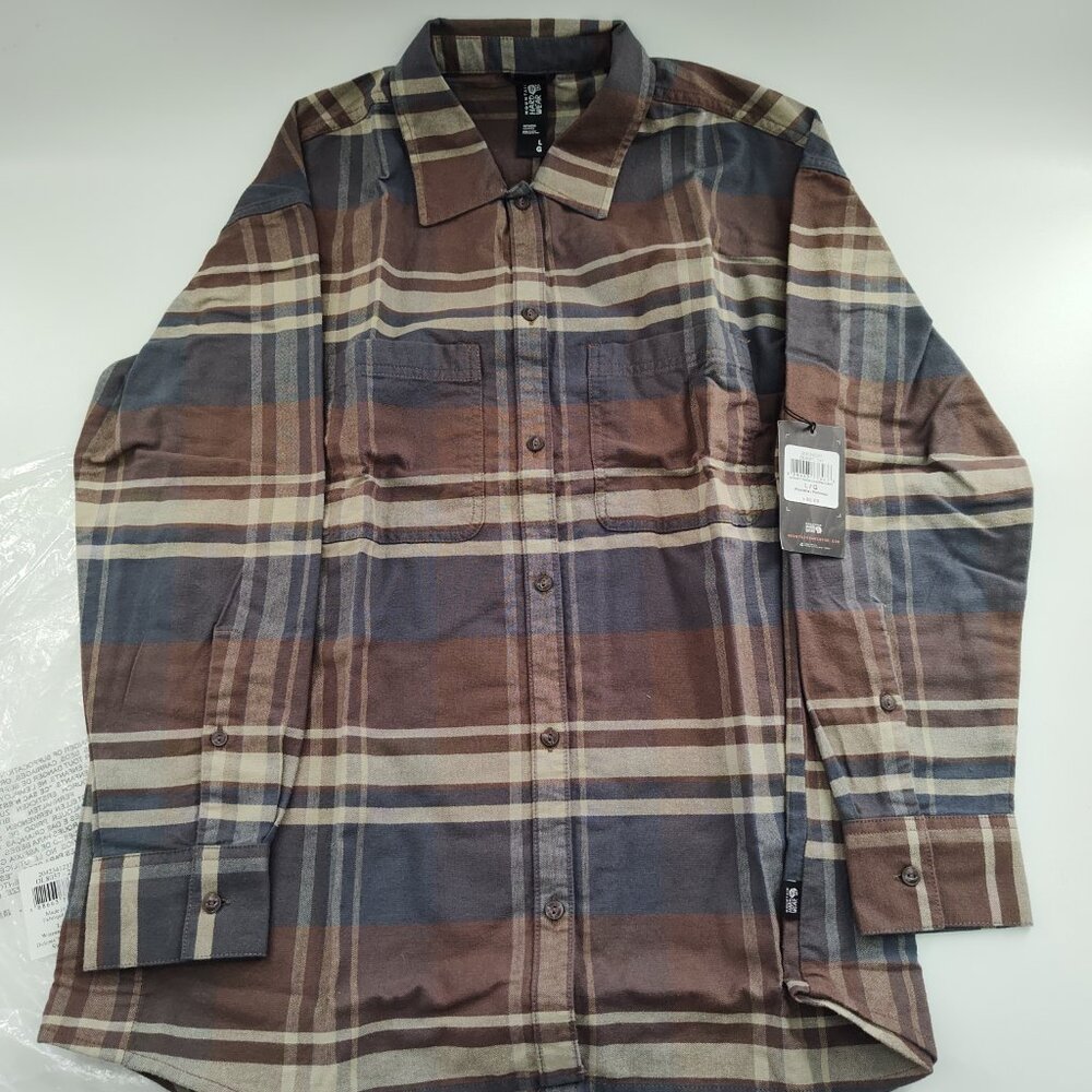 Mountain Hardwear Women's Dolores Flannel Long Sleeve  Size L Brown Plaid-P#27@C